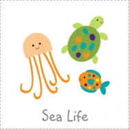sea life bubbles and squirt nautical octopus turtle jellyfish seahorse crab theme